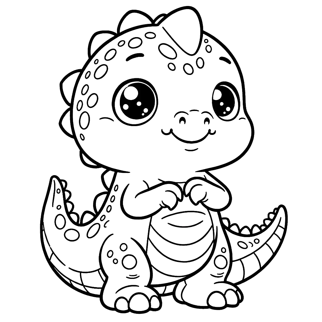 Free printable baby Stegosaurus dinosaur coloring page 4 black and white outline