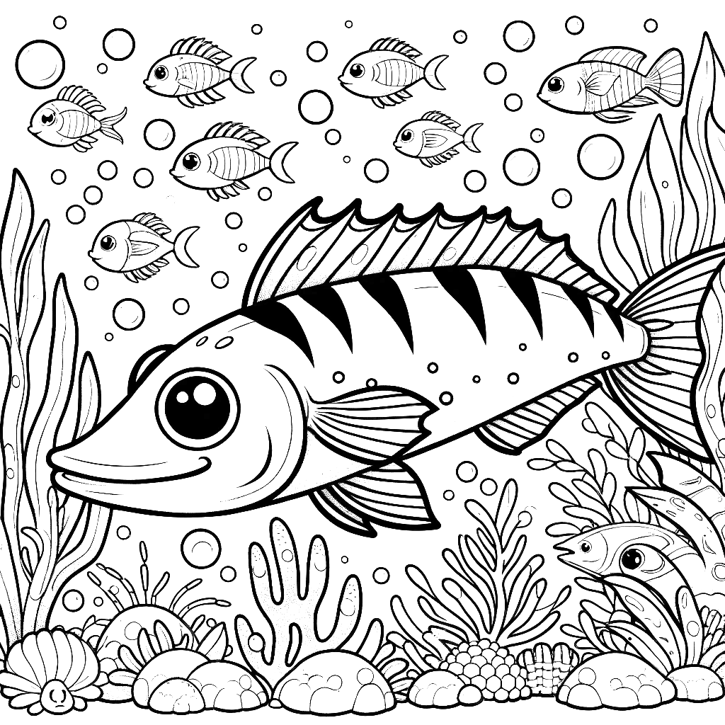 Free printable barracuda coloring page 5 easy to color