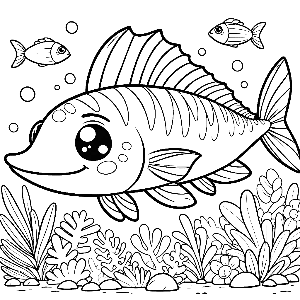 Free printable barracuda coloring page 8