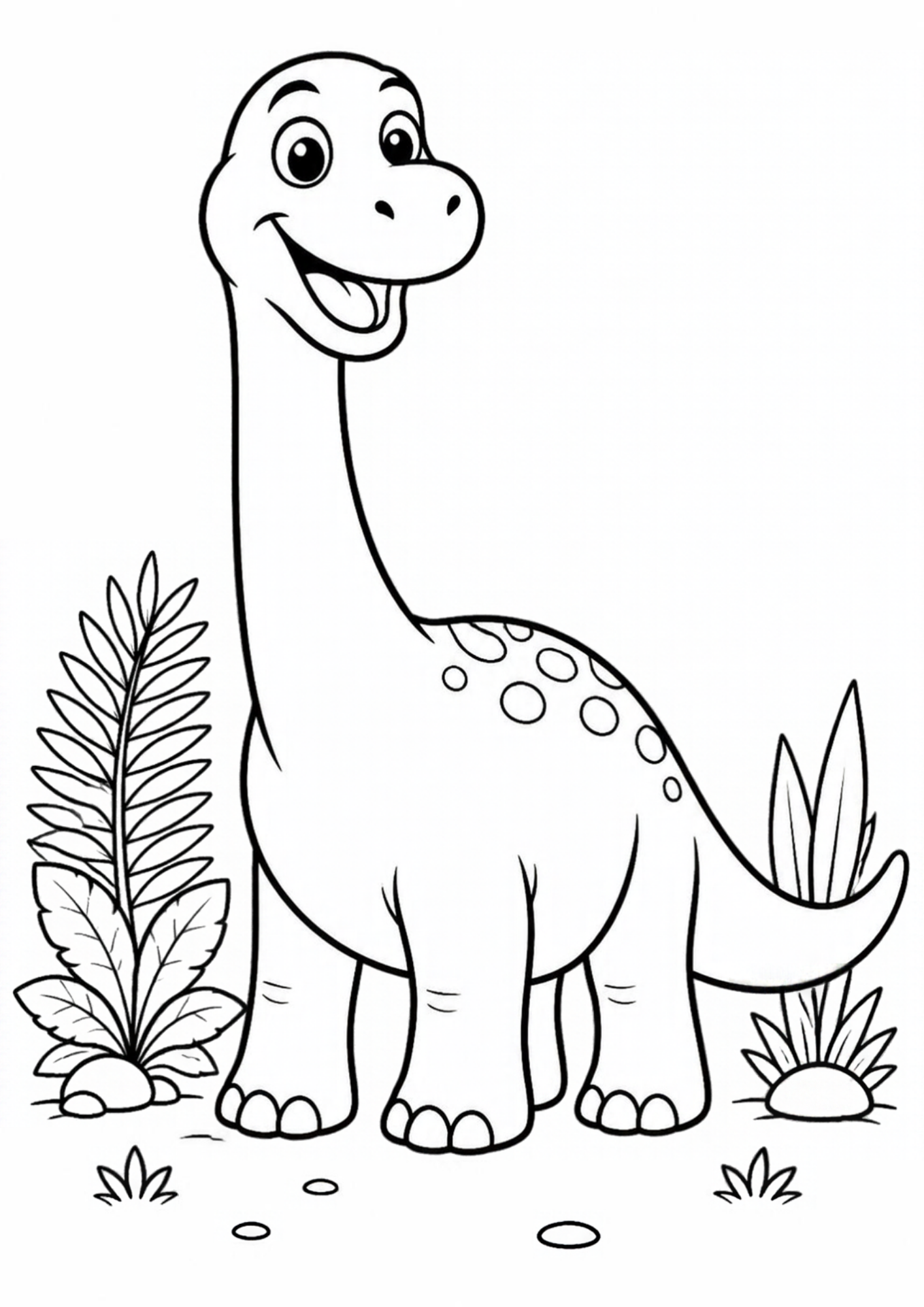 Free printable Brachiosaurus dinosaur coloring page 1