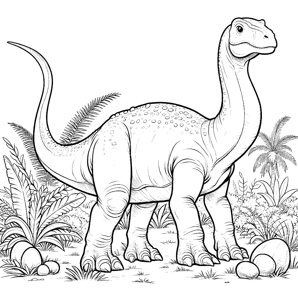 Free printable Brachiosaurus dinosaur coloring page 15