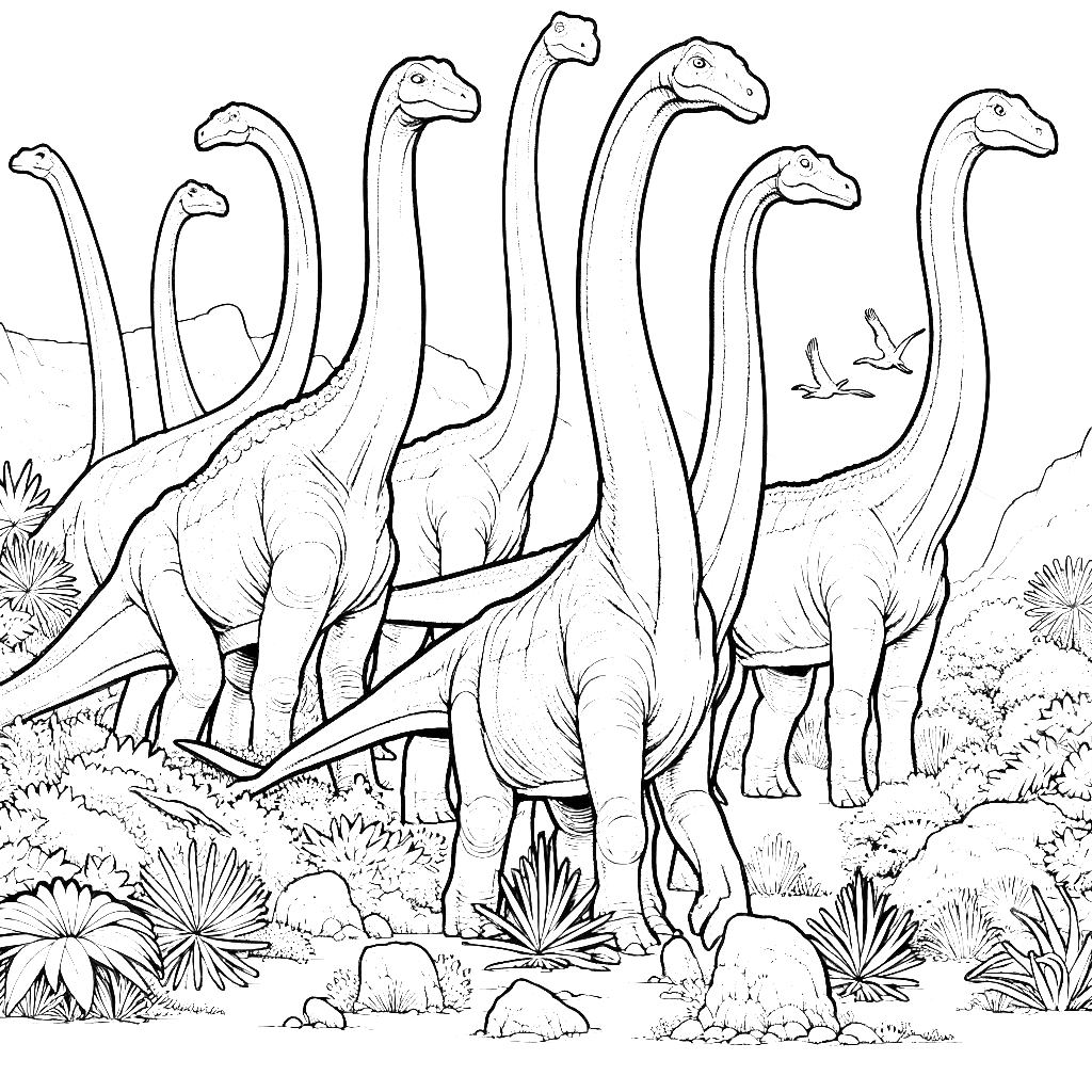 Free printable Brachiosaurus dinosaur coloring page 24 to print and color
