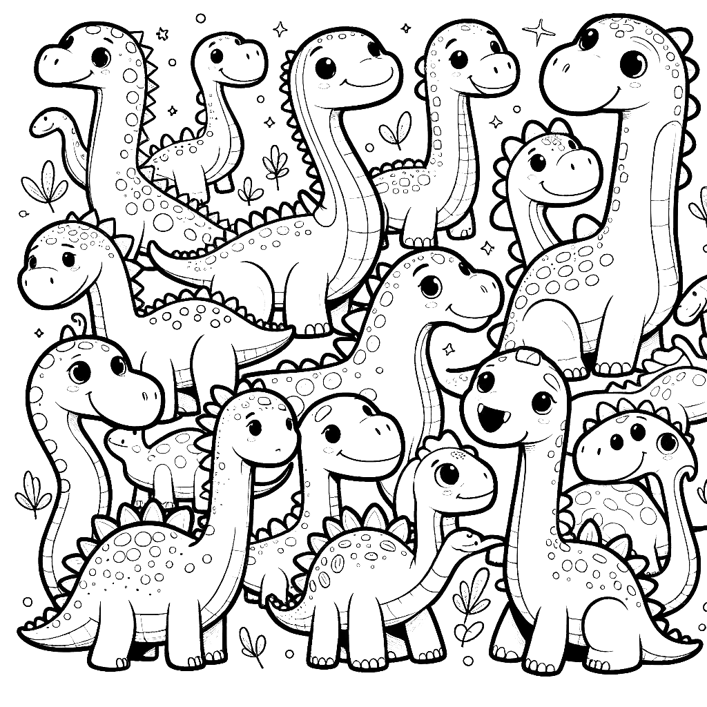 Free printable Brachiosaurus dinosaur coloring page 28 for kids and adults