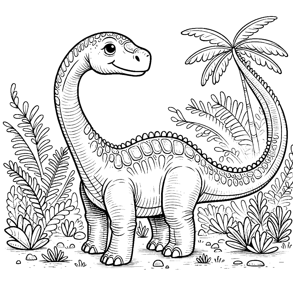Free printable Brachiosaurus dinosaur coloring page 31 to print and color