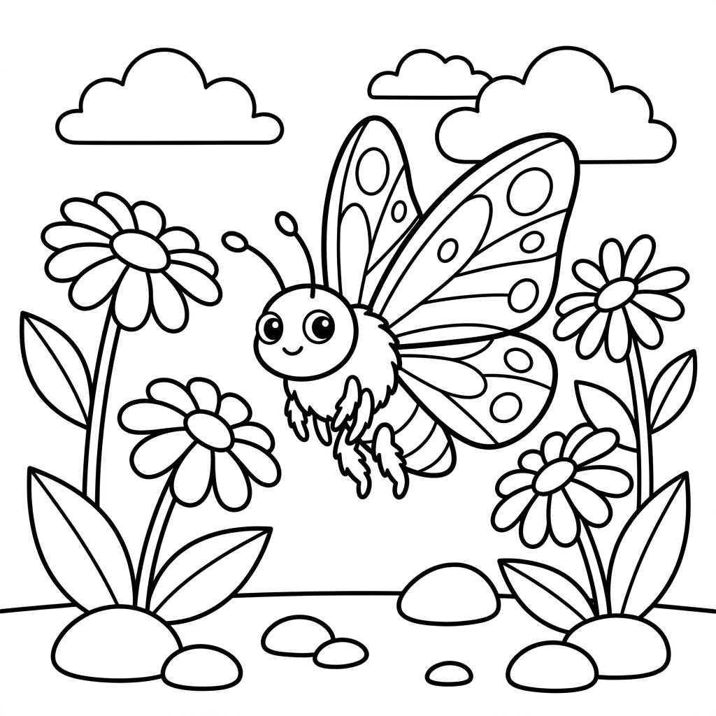 Free printable butterfly coloring page 1