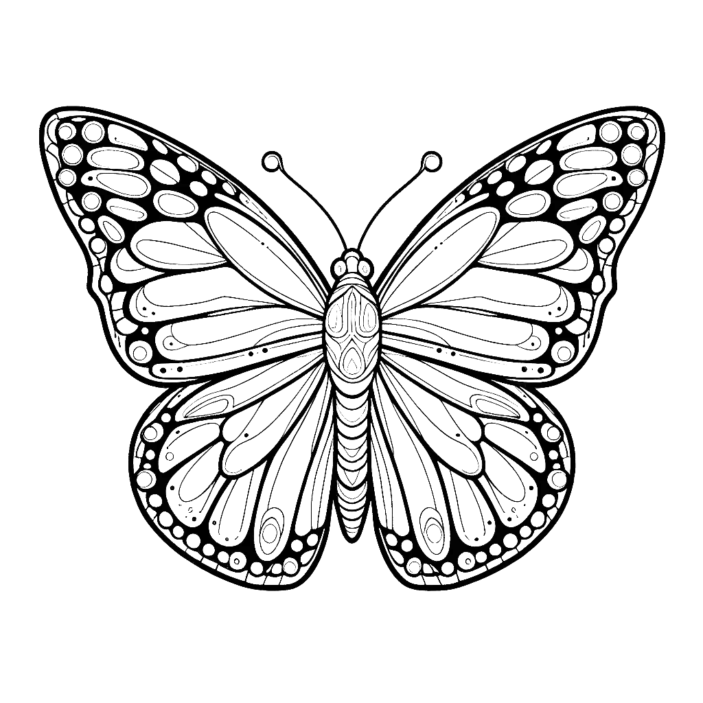 Free printable butterfly coloring page 5 easy to color