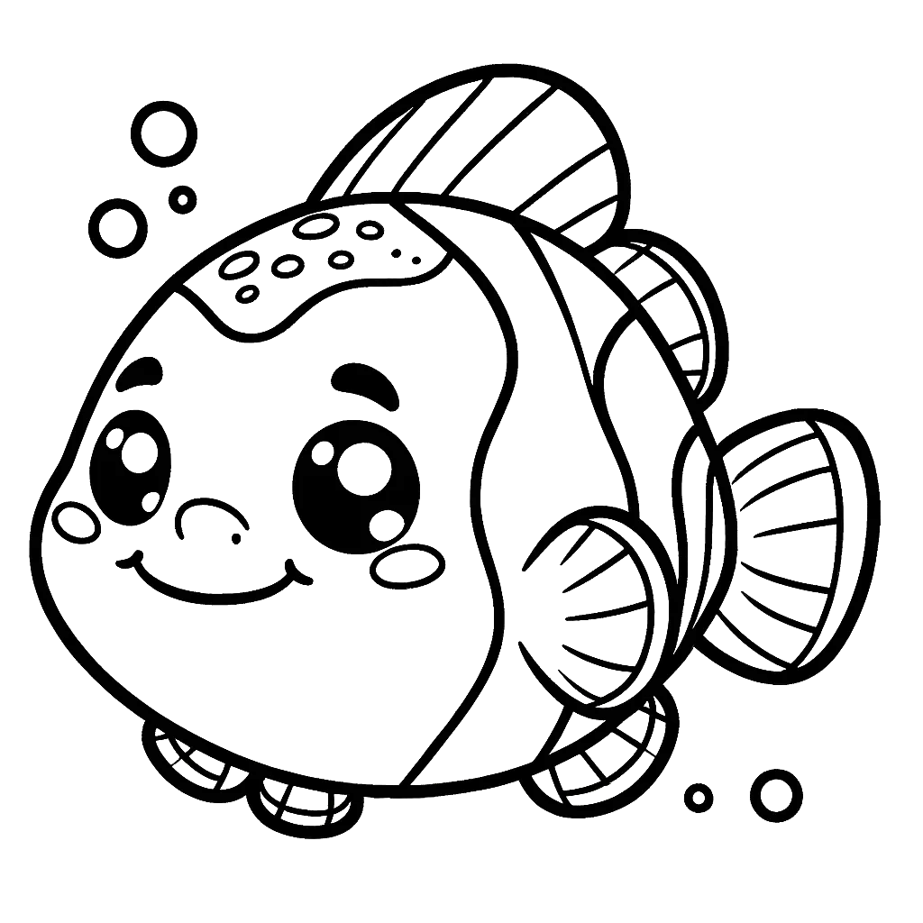 Free printable clownfish coloring page 1