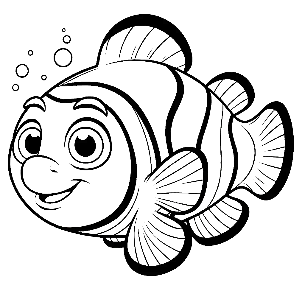 Free printable clownfish coloring page 10 to print and color