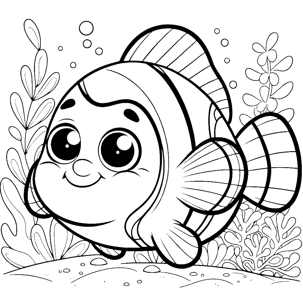 Free printable clownfish coloring page 5 easy to color