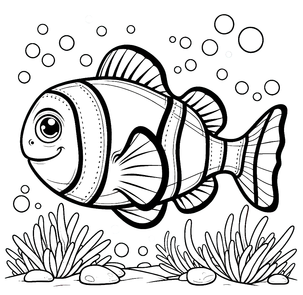 Free printable clownfish coloring page 8