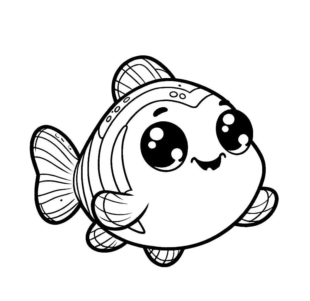 Free printable clownfish coloring page 9 for kids