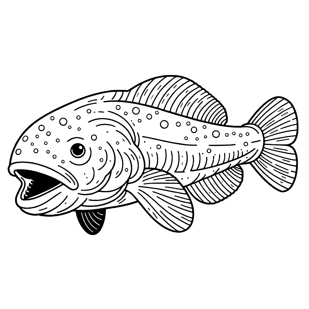 Free printable coelacanth coloring page 5 easy to color