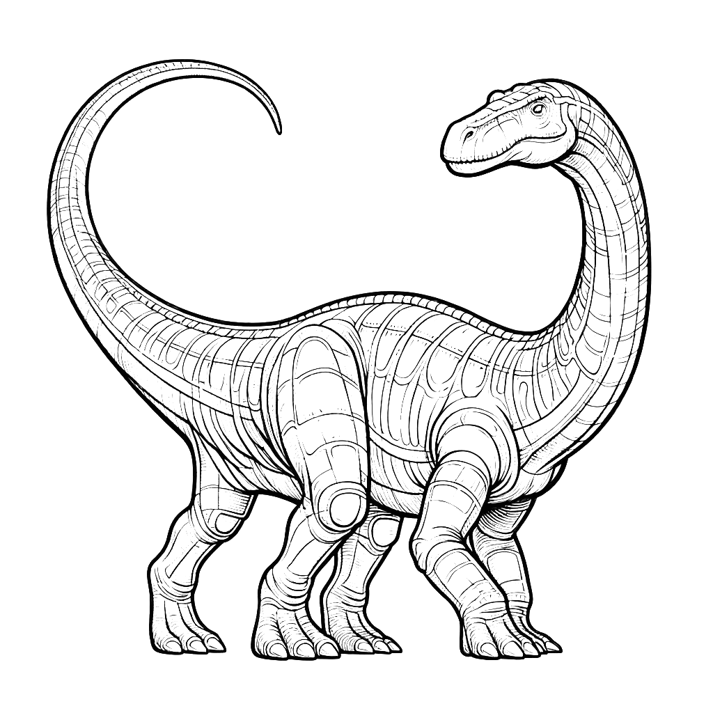 Free printable Diplodocus dinosaur coloring page 15