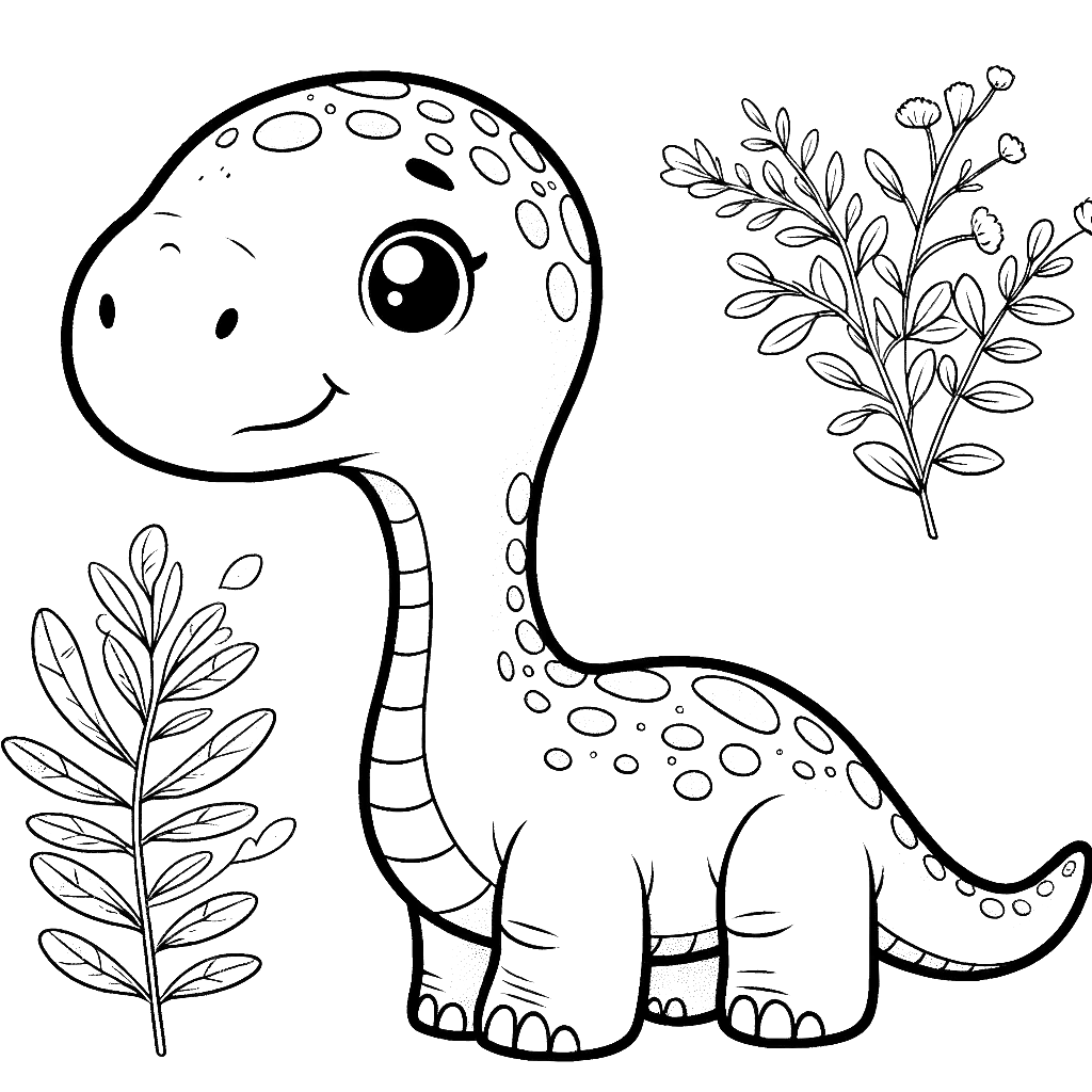 Free printable Diplodocus dinosaur coloring page 17 to print and color