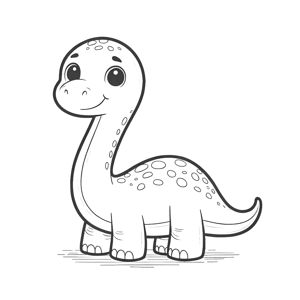 Free printable Diplodocus dinosaur coloring page 18 black and white outline