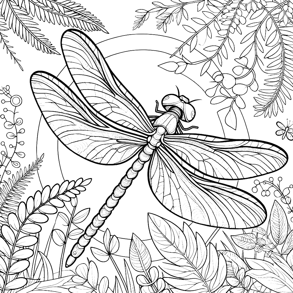 Free printable dragonfly coloring page 8