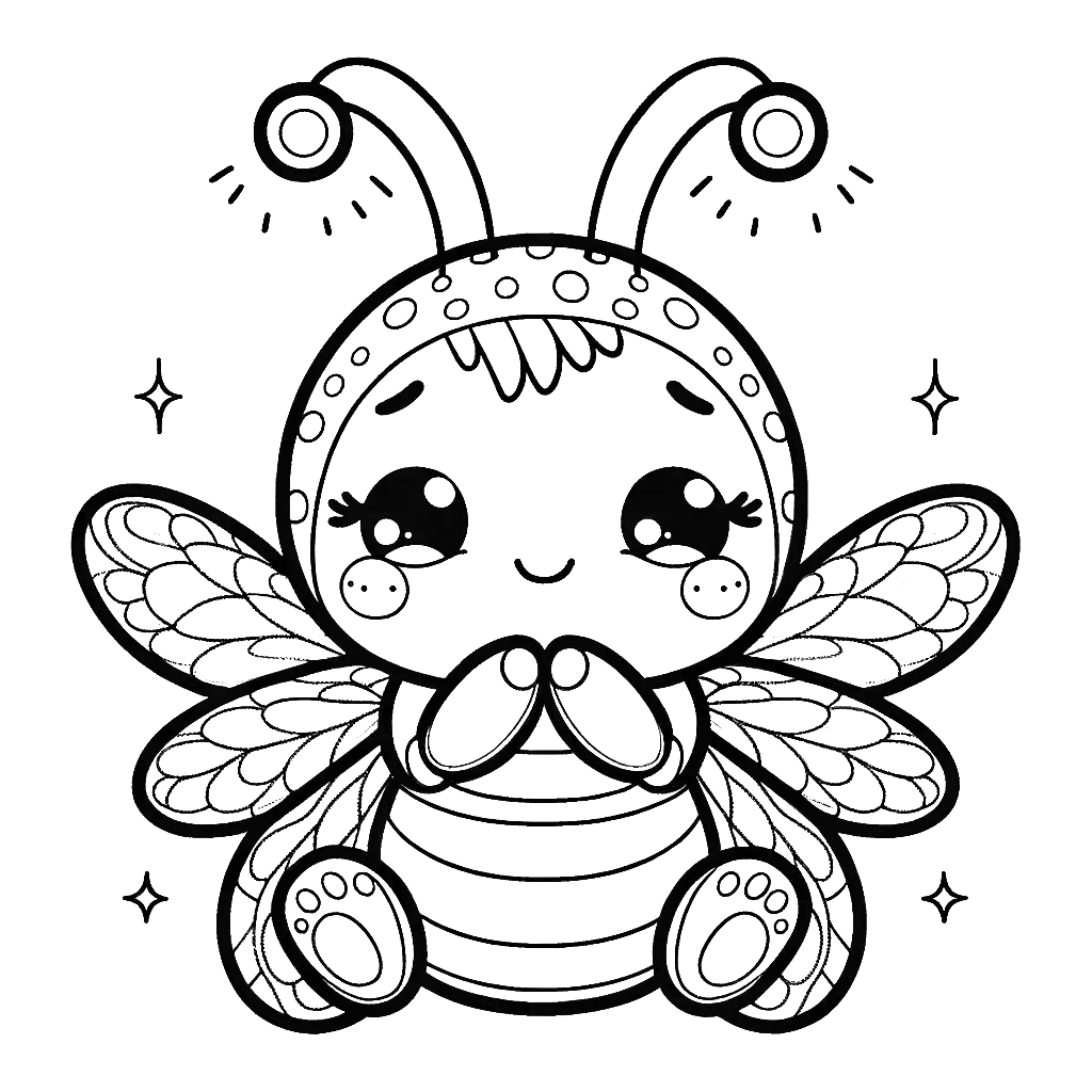 Free printable firefly coloring page 1