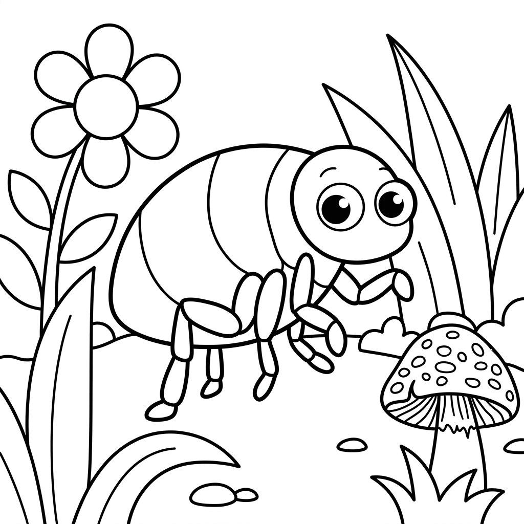 Free printable flea coloring page 1