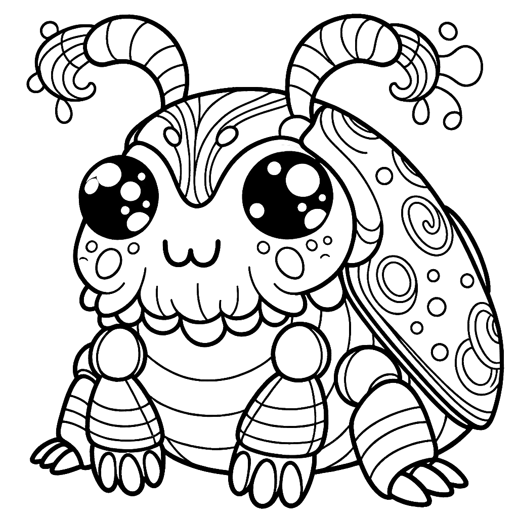 Free printable Goliath beetle coloring page 1