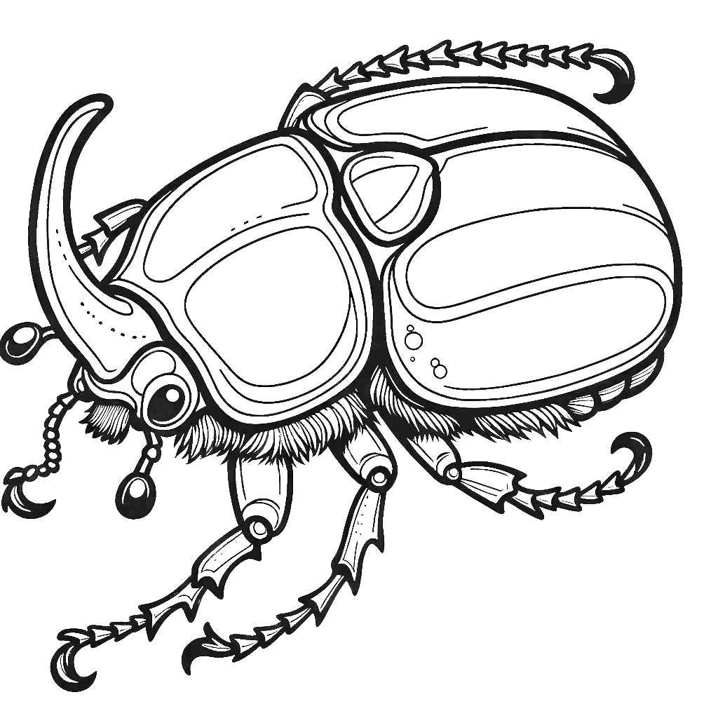Free printable Goliath beetle coloring page 3 to print and color