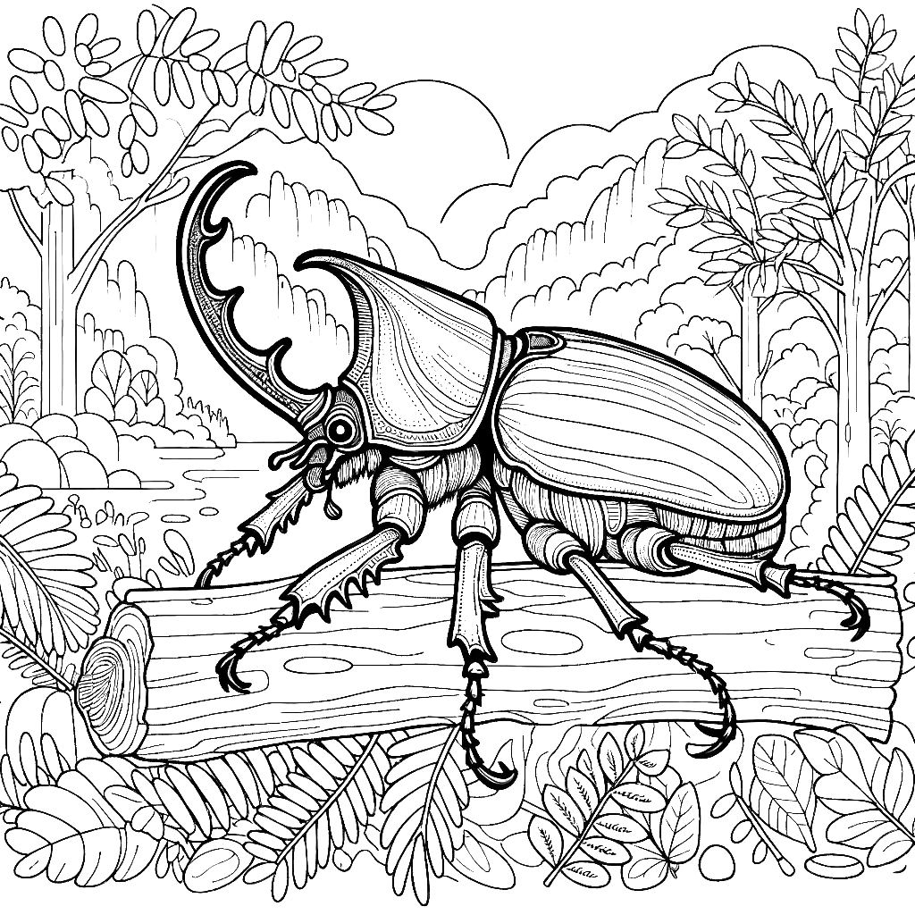 Free printable Goliath beetle coloring page 5 easy to color