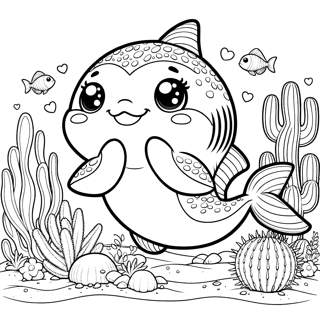 Free printable great white shark coloring page 7 for kids and adults