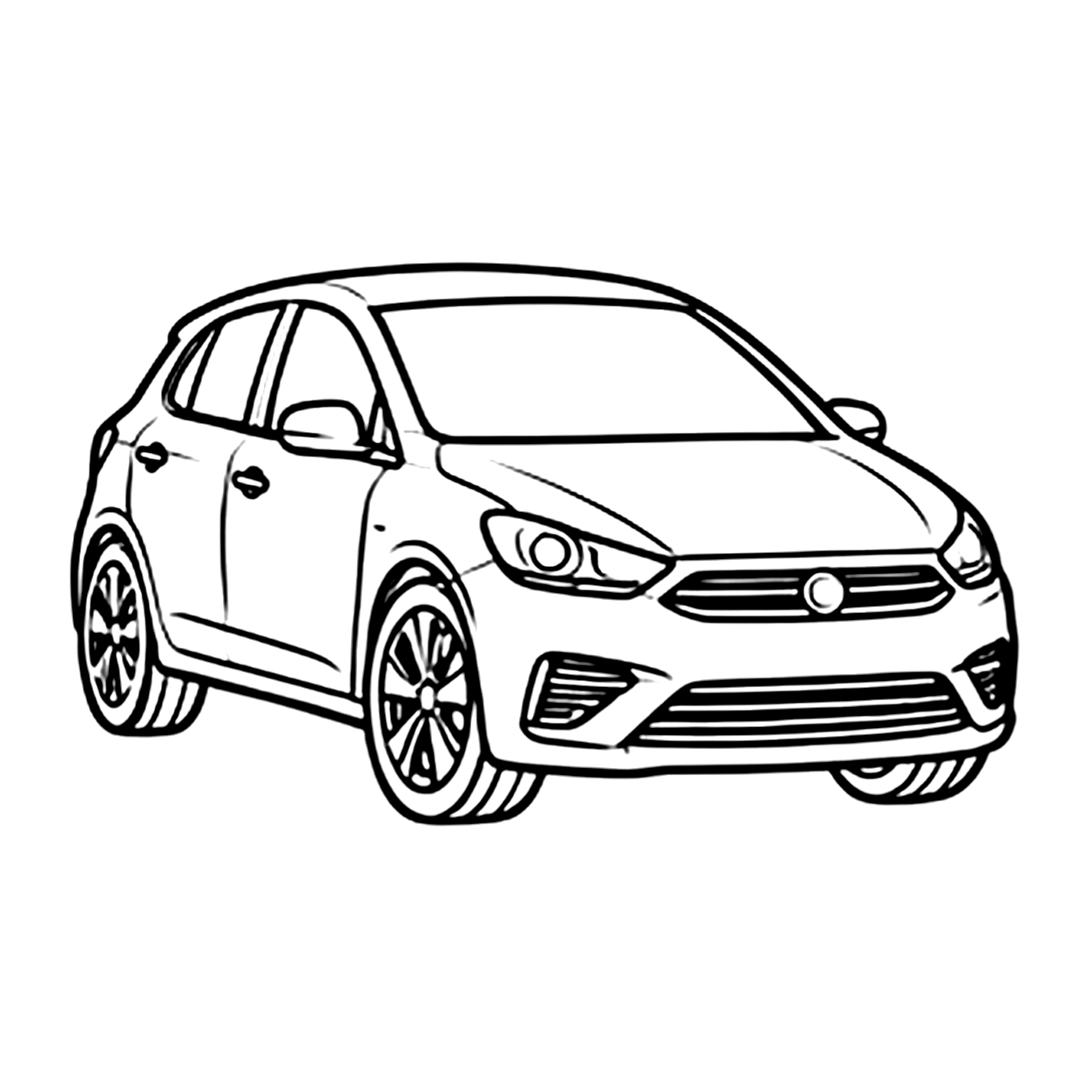 Hatchback car coloring page: a hatchback car to print and color