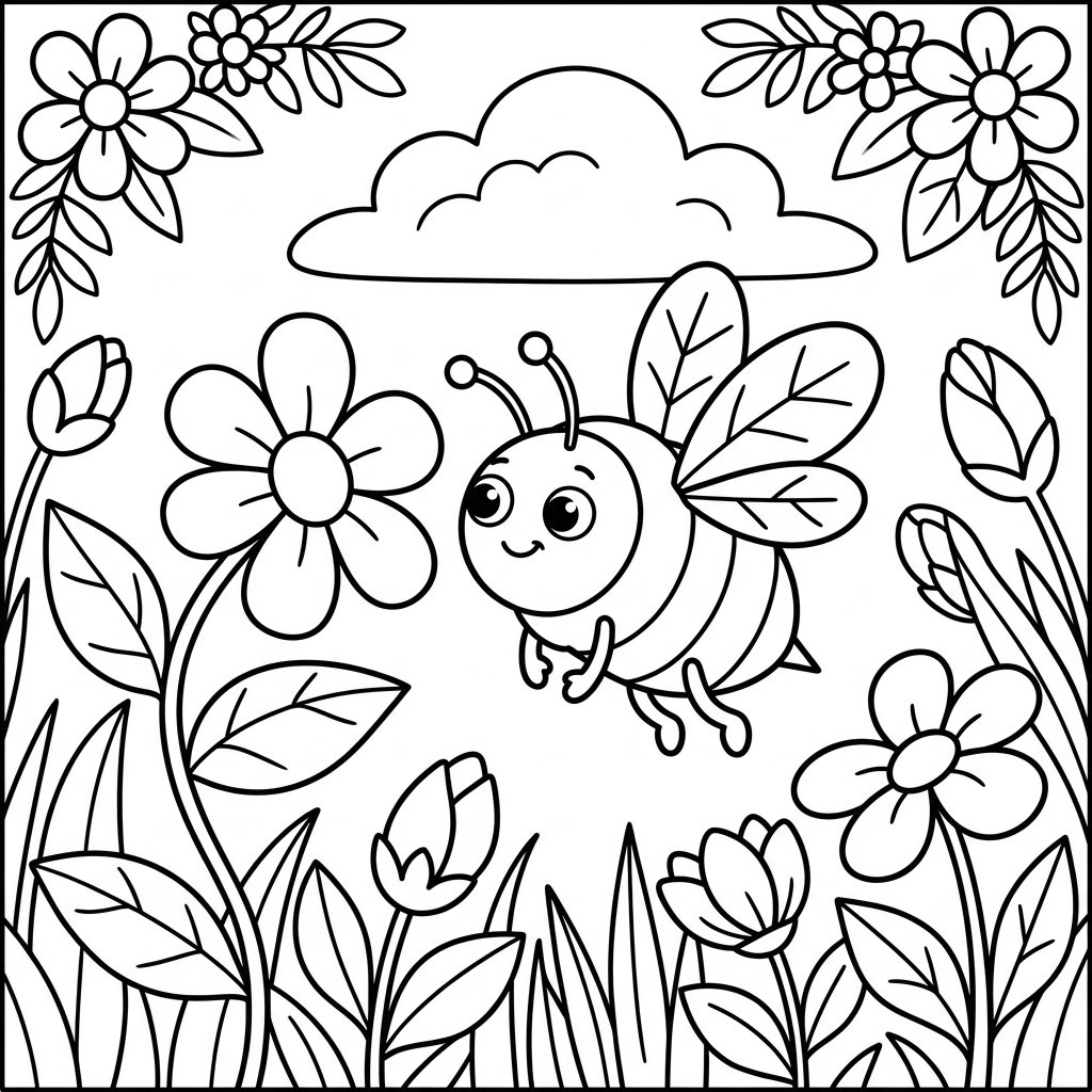 Free printable honey bee coloring page 3 to print and color