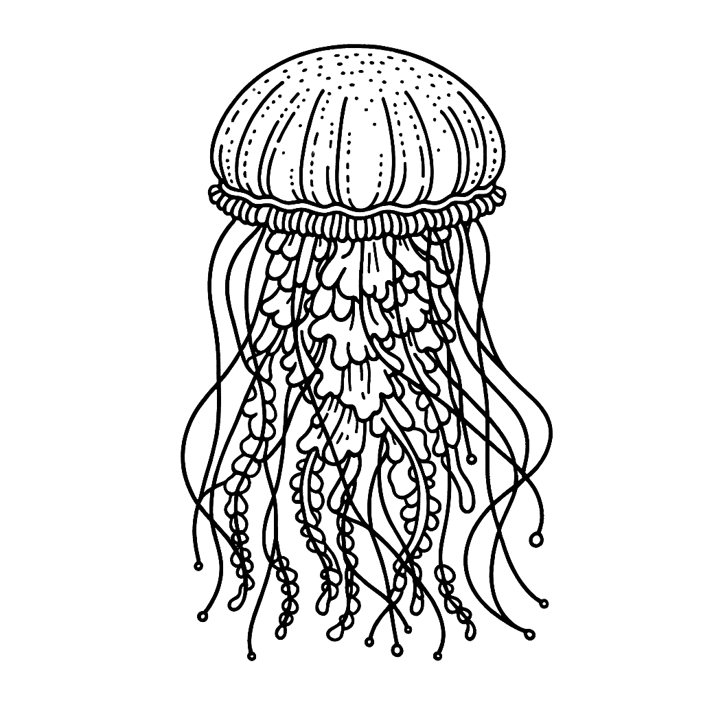 Free printable jellyfish coloring page 1