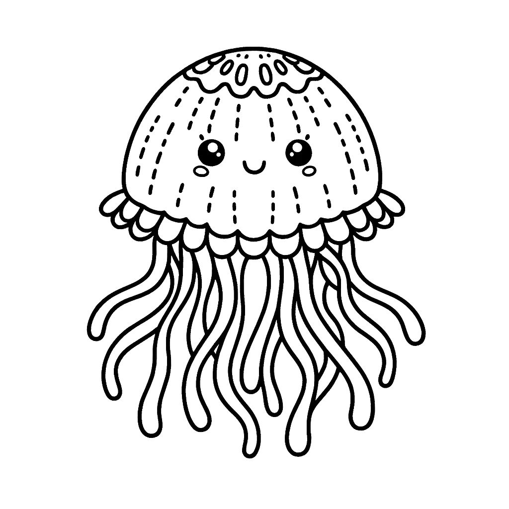 Free printable jellyfish coloring page 15