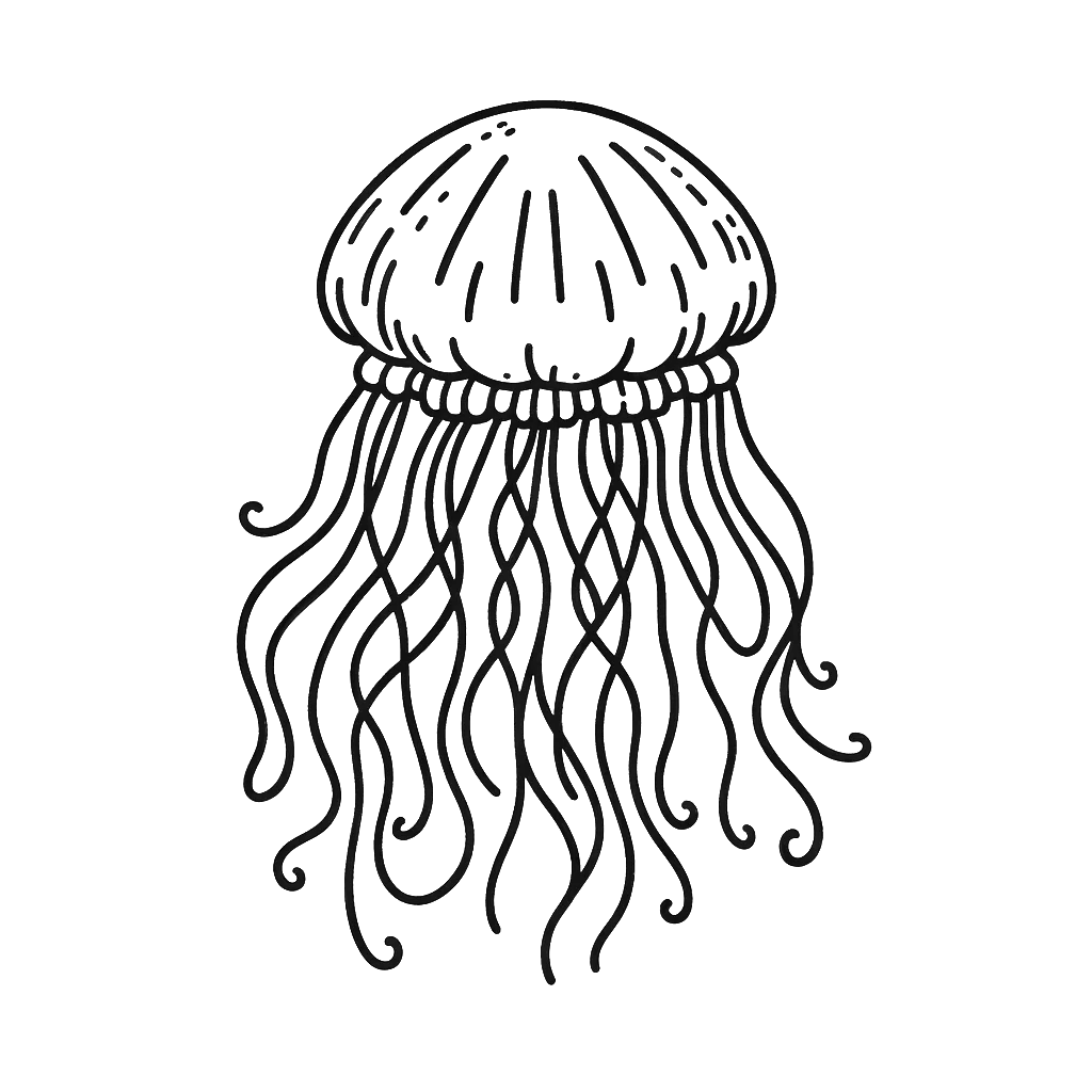 Free printable jellyfish coloring page 16 for kids