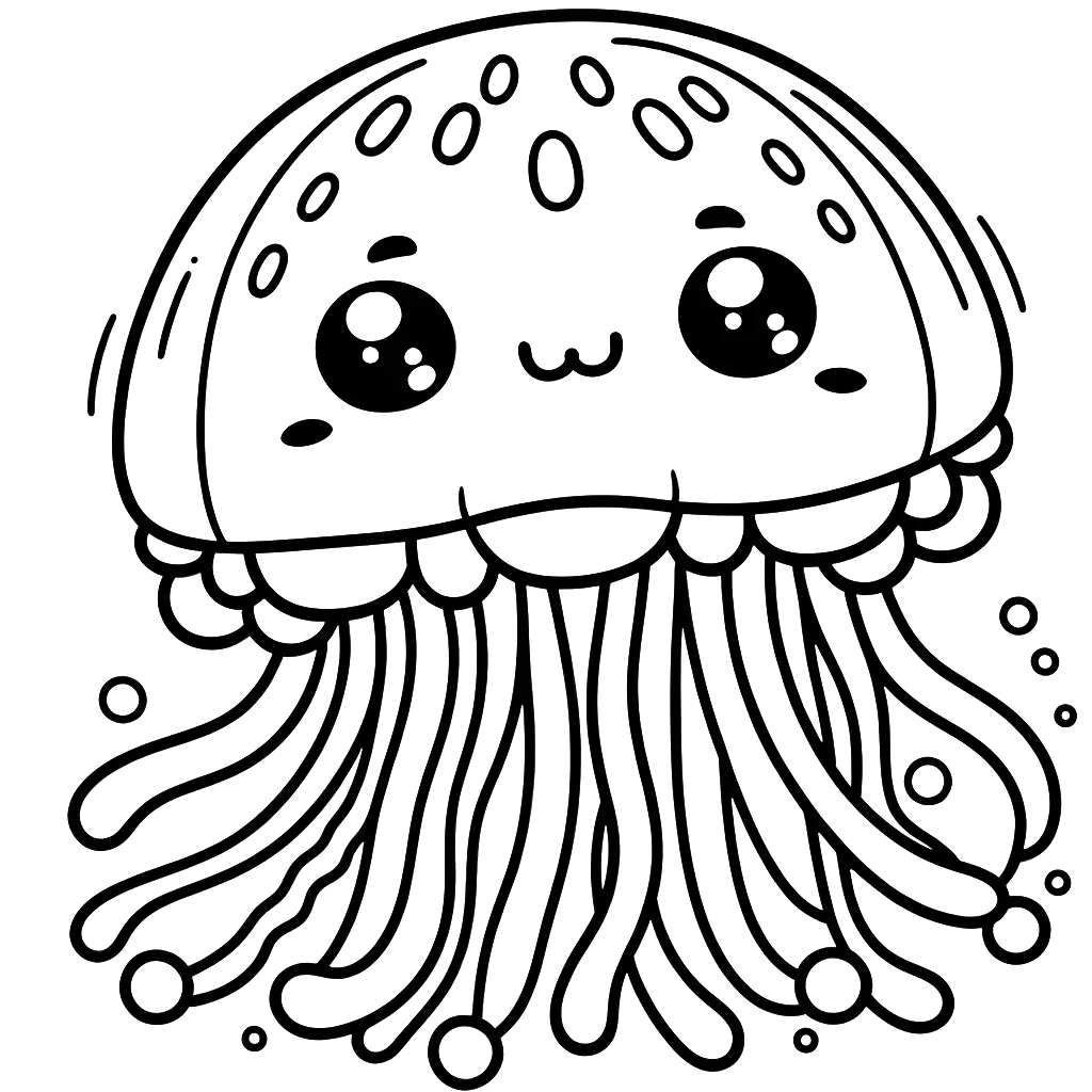 Free printable jellyfish coloring page 19 easy to color