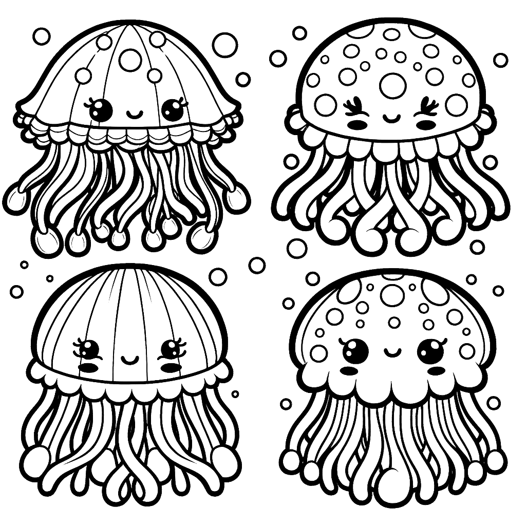 Free printable jellyfish coloring page 5 easy to color