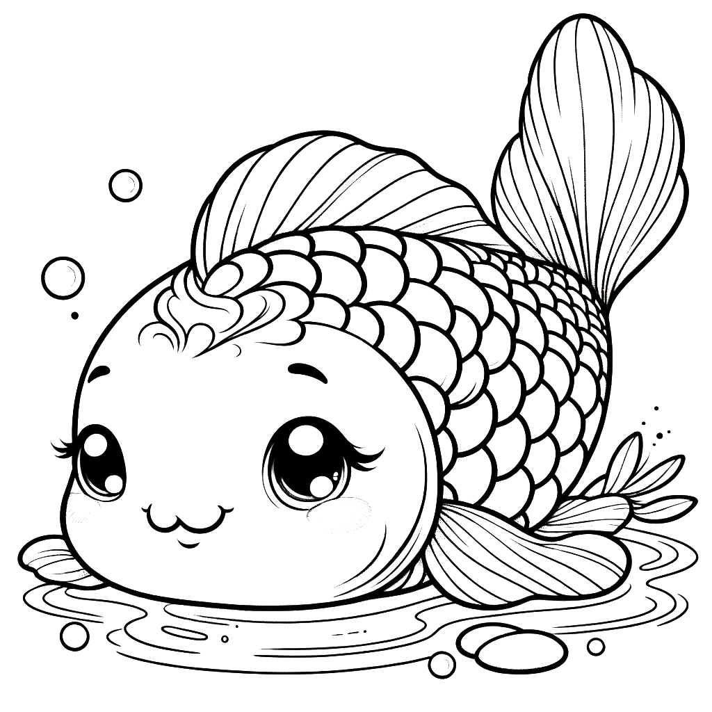 Free printable koi fish coloring page 10 to print and color