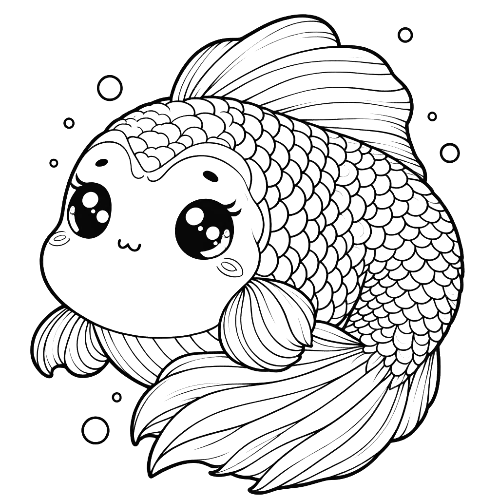 Free printable koi fish coloring page 15