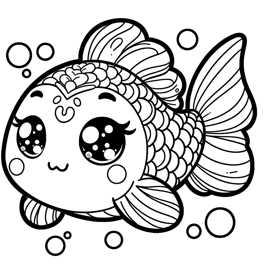 Free printable koi fish coloring page 3 to print and color
