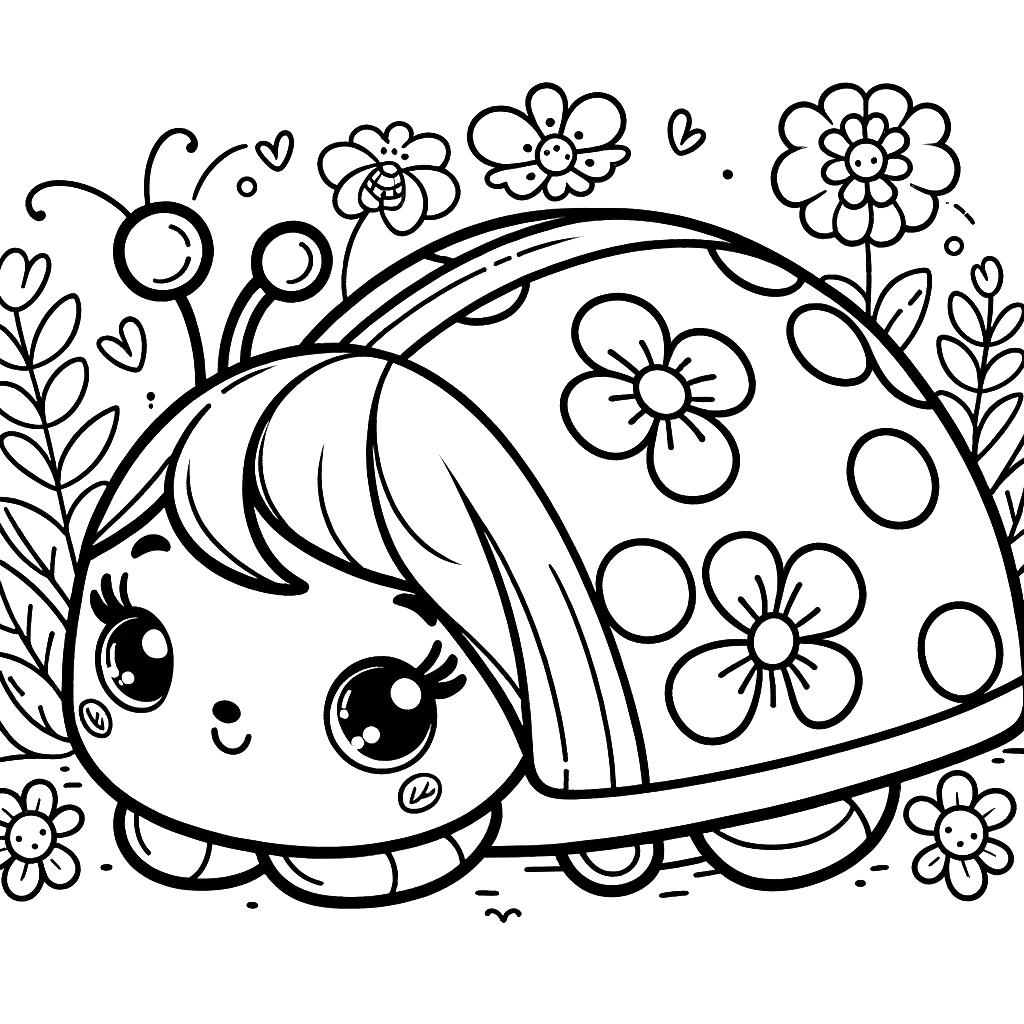 Free printable ladybug coloring page 1