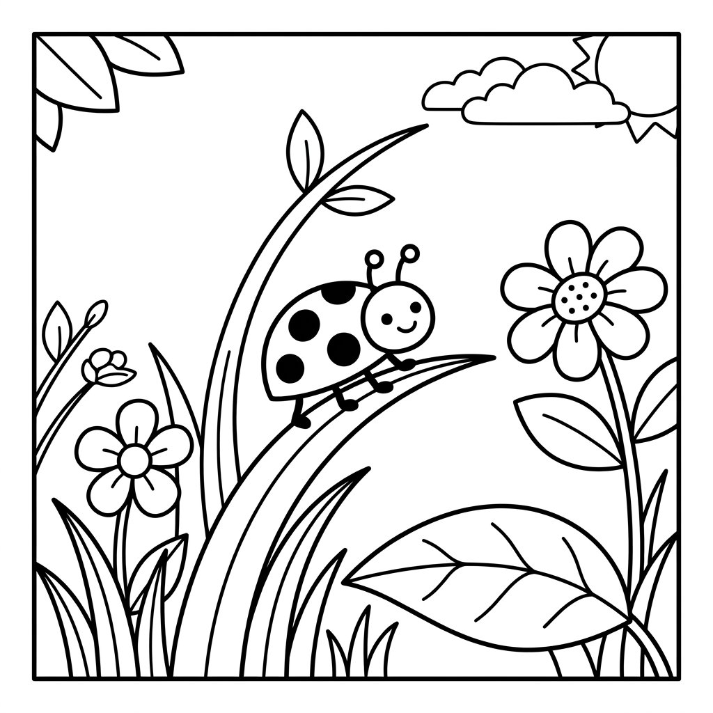Free printable ladybug coloring page 5 easy to color