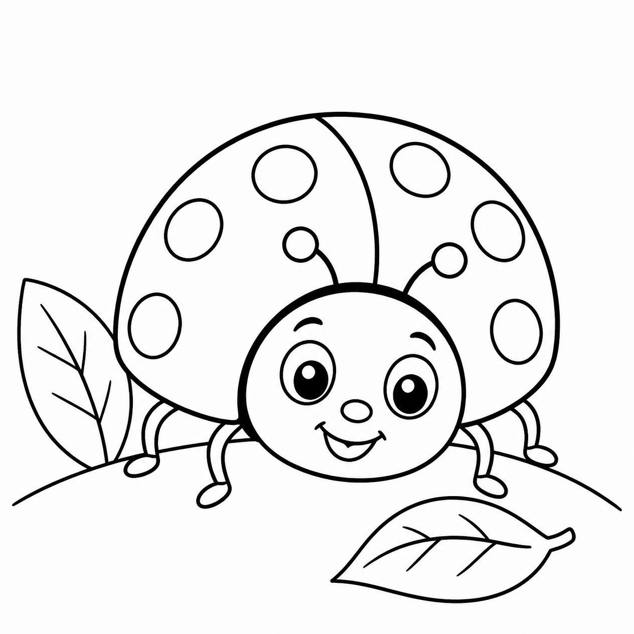 Free printable ladybug coloring page 6 detailed line art