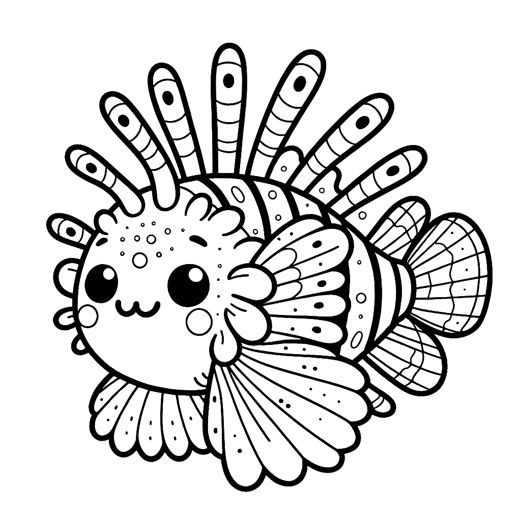Free printable lionfish coloring page 5 easy to color
