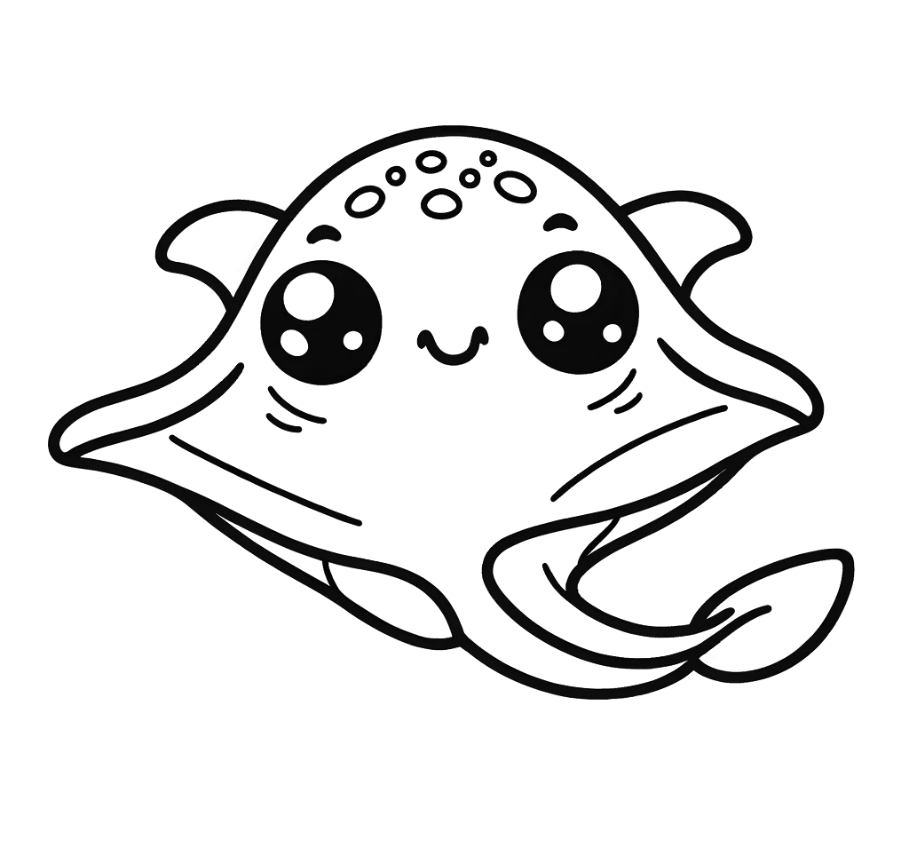 Free printable manta ray coloring page 2 for kids