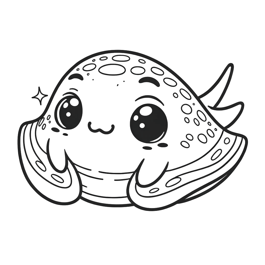 Free printable manta ray coloring page 7 for kids and adults