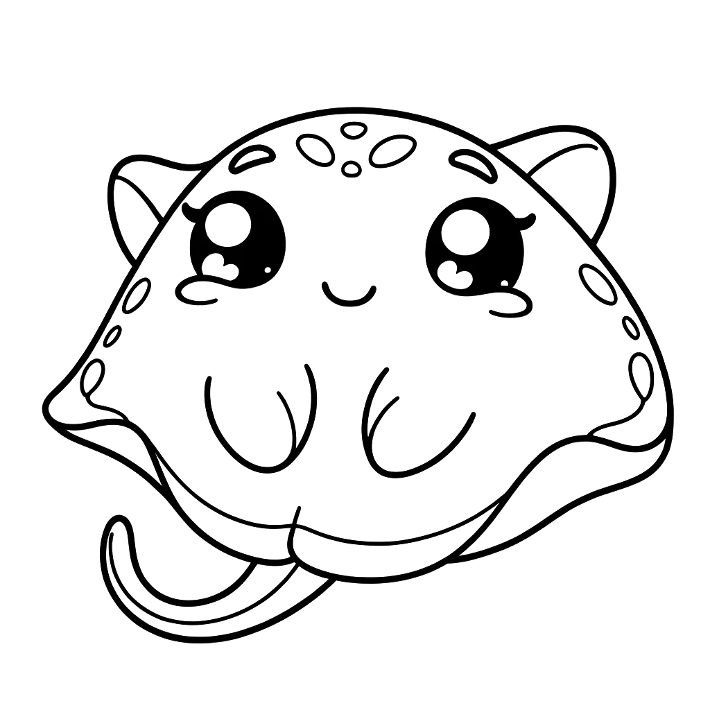 Free printable manta ray coloring page 9 for kids