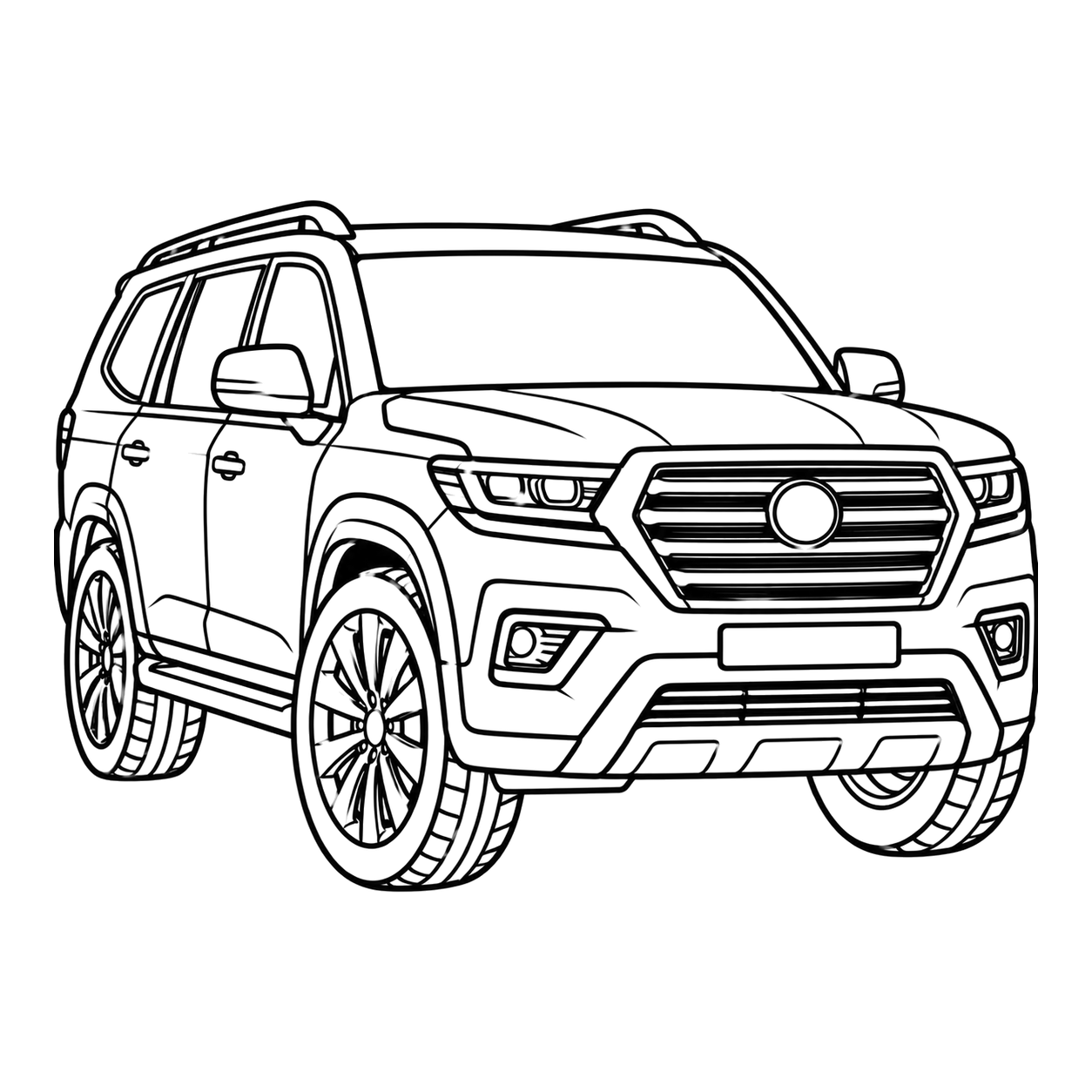 Modern suv coloring page 1: a modern SUV to print and color