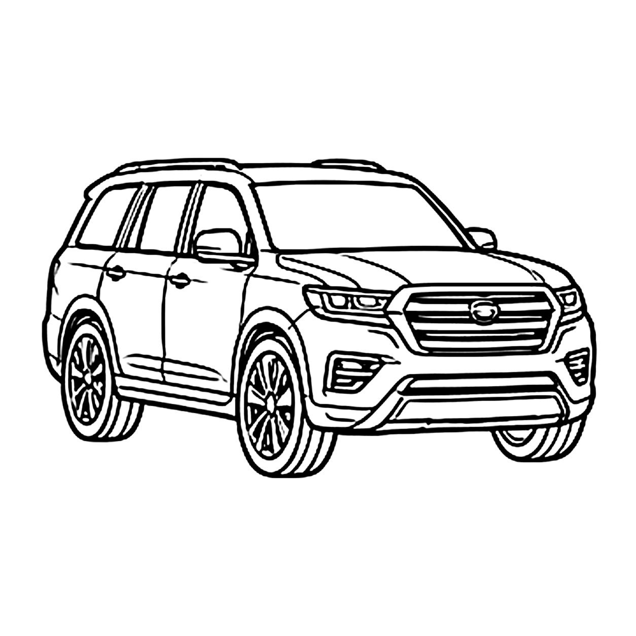 Modern suv coloring page 4: a modern SUV to print and color