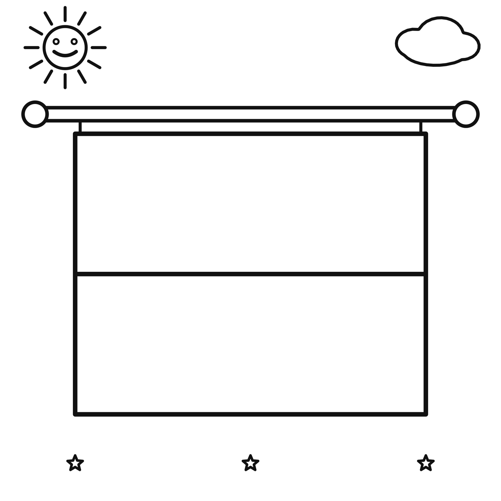 Monaco flag coloring page, red and white flag hanging from a rod