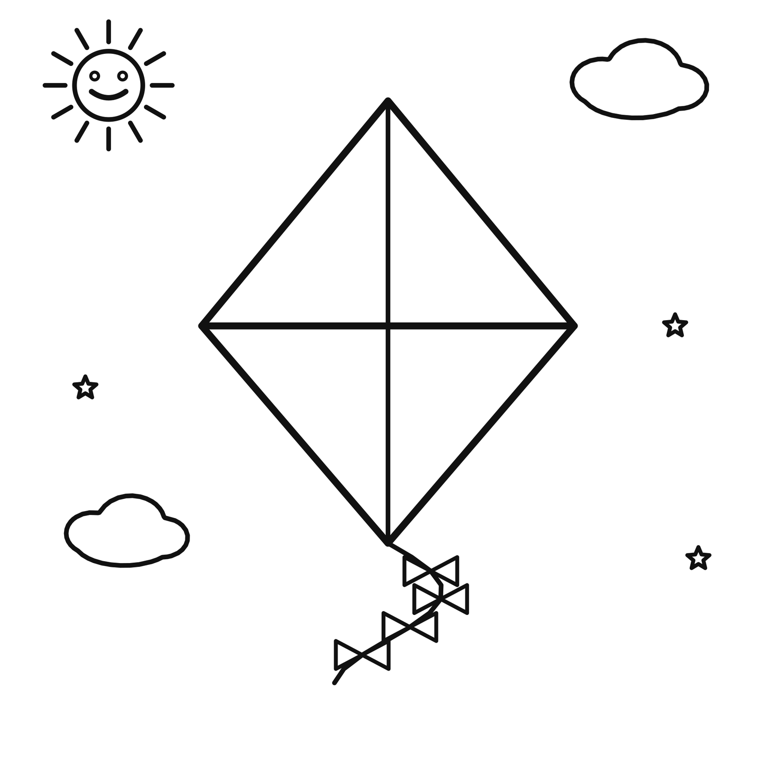 Kite shaped like the Monaco flag coloring page