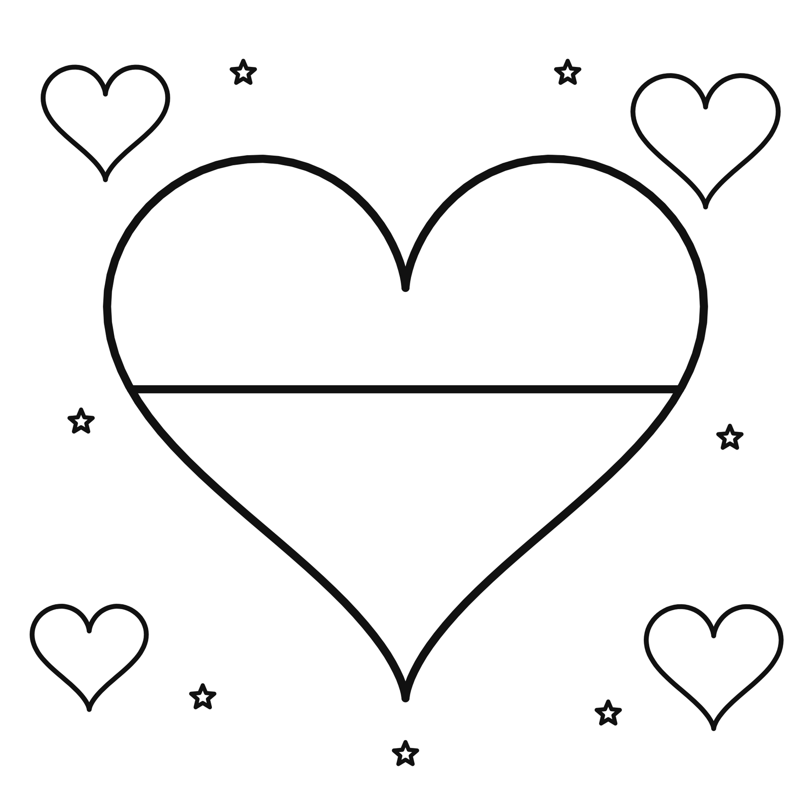 Heart-shaped Monaco flag coloring page
