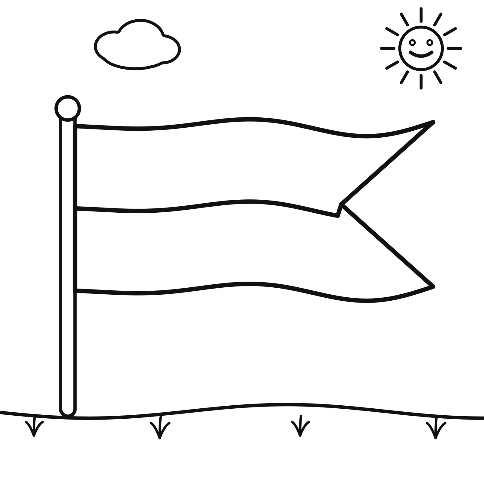 Monaco swallowtail pennant flag coloring page