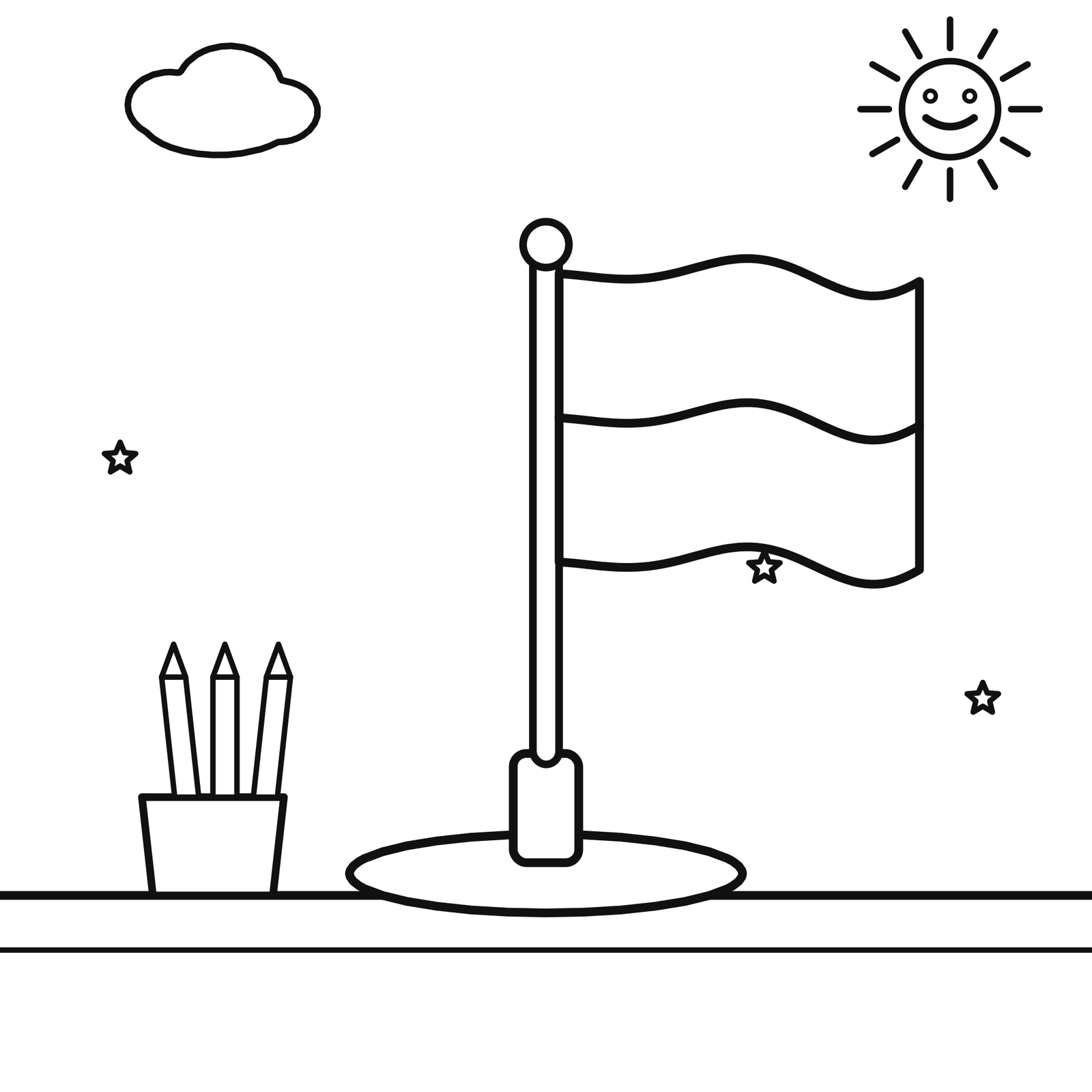 Desk flag of Monaco coloring page